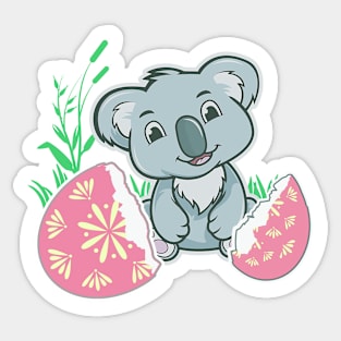 Baby Koala, Easter Pastel Koala Cartoony Sticker